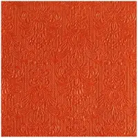 Ambiente Servetten Luxe - 15x stuks - 33 x 33 cm - oranje - barok patroon - 3 laags