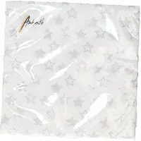 Ambiente servetten - 20x st - wit - sterren - papier - 3laags - lunch/diner servetten