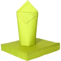 Givi Italia Feestelijke servetten - 25x - limegroen - 2 laags - 33x33cm