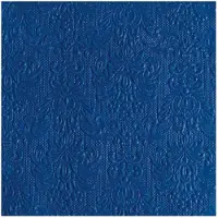 Ambiente Servetten Luxe - 15x stuks - 33 x 33 cm - donkerblauw - barok patroon - 3 laags