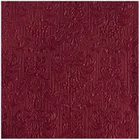 Ambiente Servetten Luxe - 15x stuks - 33 x 33 cm - bordeaux - barok patroon - 3 laags