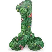 Folat - Staande folieballon Cijfer 1 Jungle Vibe - 41 cm