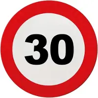 Funny fashion Feestbordjes 30 jaar stopbord