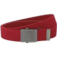 Landley Elastische Canvas Riem met Metalen Schuifgesp - Stretch - Koppelriem - Dames / Heren - Unisex - Rood - Lengte totaal 110 cm / Riemmaat 95