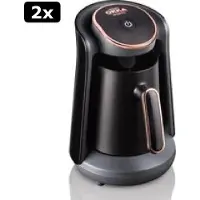 Arzum 2x OKKA Minio Copper - Turkse Koffiemachine - Zwart & Koper | 4 kopjes | OK004 - Black & Copper | Turkish Coffee Maker