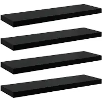 vidaXL Wandschappen zwevend 4 st 90x23,5x3,8 cm MDF hoogglans zwart