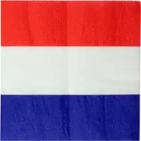SANTEX Frankrijk landen thema servetten - 20x - blauw/wit/rood - 3-laags papier - 33 x 33 cm