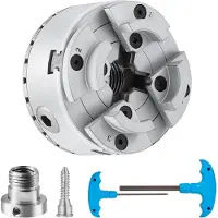 Vevor KP96 draaibankklauw 4-klauw φ96mm klauw Klauw gemaakt van 45# Klembereik 32-70mm Klauw Binnendraad M33 x 3,5 TPI Draaibankuitlijningsnauwkeurigheid ≤0,3mm Houtdraaiklauw Draaibankklauw
