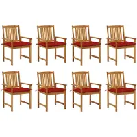 vidaXL Tuinstoelen 8 st met kussens massief acaciahout