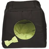 COMFY Multifunctioneel honden en kattenhuisje 3-in-1 43x43x39 cm | sofa, huisje en kussen | diverse kleuren Graph/green