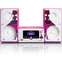 Ginza.se Mini chaine hifi avec Bluetooth FM rad USB aux-in MC-020 Princess Blanc-Rose