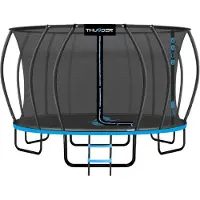 Thunder Tuin-trampoline, Ultra 488 cm (16 ft), interne veiligheidsnet, maximaal gewicht 150 kg, zwart, blauw