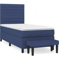 vidaXL Boxspringbed met matras, blauw, 90x190 cm, gestoffeerd