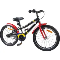 vidaXL Kinderfiets 22 Inch voor 7-12 jaar oud Zwart rood