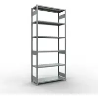 Schulte MULTIplus250 rekken zonder gereedschap, basisrek, 7 legborden, tot 250 kg per legbord, montage zonder gereedschap B 1300 x D 500 x H 3000, zilvergrijs