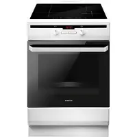 Inventum VFI6042WIT - Vrijstaand inductie fornuis - Elektrische oven - 4 kookzones - 60 cm - 65 liter - Wit/Zwart
