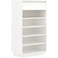 vidaXL Schoenenkast 60x34x105 cm massief grenenhout wit