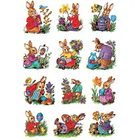 Herma Stickers Paashaas nostalgisch - 10 stuks