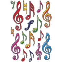 Herma Stickers muzieksleutel, Jewel - 10 stuks