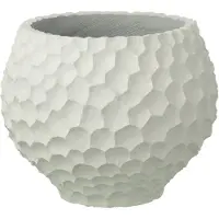 J-Line bloempot Inkepingen + Buiten zand - steen - wit - medium