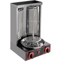 Core Professionele Kebab Grill – Verticale Grill Met Temperatuurinstelling – Donorgrill Met Opvangbak – Zilver - 30cm x 30cm x 48cm