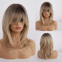 SCH Pruiken Dames Haar - Pruiken dames - Haar - Pruiken - Bruin - 15cm x 25cm x 3cm