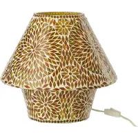J-Line 64386 Tafellamp Mozaïek Glas Bruin/Oranje Large – Sfeerlamp 33 cm
