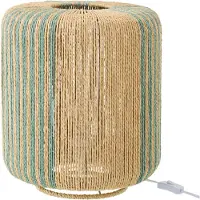 J-Line lamp Touw Cilinder - metaal - turkoois/naturel - small