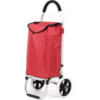 Ren Winkeltrolley - Trolley - Boodschappentrolleys - met 2 wielen - 43,5 Liter - Rood - 35cm x 42cm x 100cm