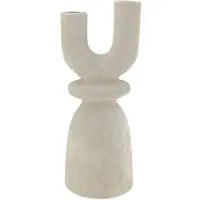Home Society - Kandelaar - Kaarsenhouder -Breeze - Keramiek -Cementlook - 29,7 cm - Moderne Woondecoratie