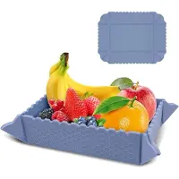 Azalia Opvouwbare kommen voor camping, opvouwbaar, van siliconen, voor reizen, kamperen, wandelen, snacks, salade,Blauw