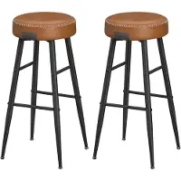 Hoppa! Barkrukken - Karamel Bruin - Staal, Zeer Veerkrachtig Schuim, Pu (Polyurethaan) Leer, Multiplex - 51.6 x 51.6 x 76.2 cm (B x D x H)