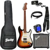Fazley Sunset Series Dawn HSS 3-Color Sunburst elektrische gitaar starterset