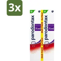 Parodontax - Tandpasta - Ultra Clean Dagelijkse Formule - Tegen Bloedend Tandvlees - 2 x 75 ml - Bulkverpakking - 3 stuks
