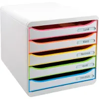 Exacompta Big Box Plus Classic Ladekastje PS (Polystyreen) Multikleur 5 Lades 27,8 x 34,7 x 27,1 cm