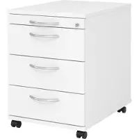 Hjh OFFICE PRO SIGNA AC30 BM - Rolcontainer Wit Hout met 3 lades Metalen handgreep