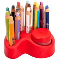 Stabilo woody 3 in 1 - Multi Talent Kleurpotloden - Premium Deskset - 15 Stuks - Standaard, Pastel & DUO - Deskset Met Puntenslijper