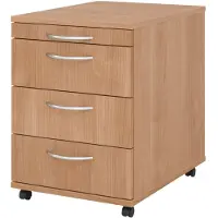 Hjh OFFICE PRO BARI 1606 BO - Rolcontainer Hout Walnoot met 3 lades Kunststof handgreep