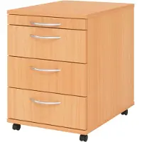 Hjh OFFICE PRO BARI 1606 BO - Rolcontainer Beuken Hout met 3 lades Kunststof handgreep