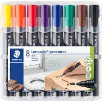 Staedtler Lumocolor permanent marker 350, 10 stuks, set van 8, diverse kleuren