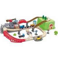 Hape Houten Treinset 50-delig met Opbergemmer – Speelgoed Trein voor Kinderen vanaf 3 Jaar