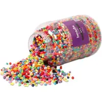 Creativ Company Emmer met plastic kralen, afm 6-20 mm, gatgrootte 1,5-6 mm, 5700 ml