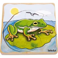 Beleduc Vormenpuzzel Kikker Junior Hout 28 Stukjes