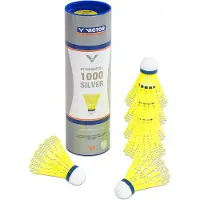 Victorio & Lucchino 1000 Silver Nylon badmintonshuttles Kleur: geel, Snelheid: middle