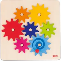 Goki Tandwielspel - Patronen En Kleuren - 20,5X20,5Cm - 8 Delen - 3 Jaar