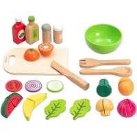 Techwo Salade Set - Speelgoedeten en Drinken in Houten Tray