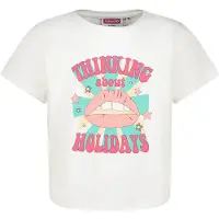Vingino T-shirt wit Meisjes Katoen Ronde hals Printopdruk - maat 164