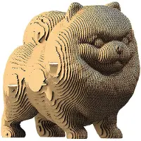Cartonic Pomeranian Spitz - 3D Puzzel van gerecycled karton - DIY