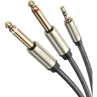 UGREEN AV126 - Audio Kabel - Mini Jack 3,5 mm - 2x Jack 6,35 mm - 1m Nylon Omslag