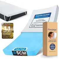 Arensberger Matras Topper Luxury, 90cm x 200cm 10cm, Gelschuim en Traagschuim Matras Topper, Wasbare Hoes, geschikt voor Binnenvering & Matrassen, matras topper 90 x 200 cm
